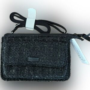 NWT Vera Bradley RFID Crossbody Wallet - black sparkle crossbody purse clutch